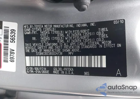 2011 Toyota Sienna Le V6 from USA, damaged, VIN 5TDKK3DC5BS024738